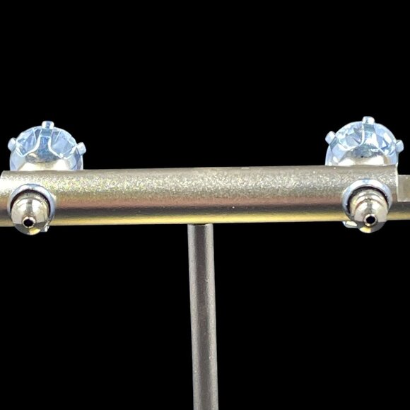 Holiday Glam Pear Cut Stud Earrings Sparkly Silver Gift NYE Coquette Jewelry - Picture 7 of 8